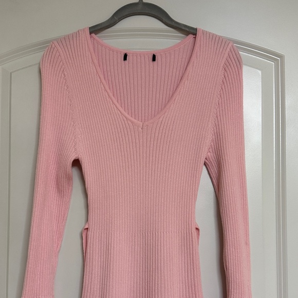 Pink Ribbed Knit Dress - Picture 1 of 2